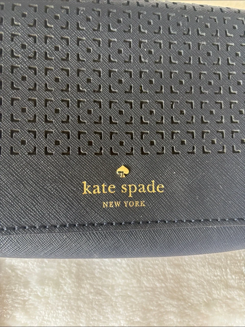 Kate Spade Navy Crossbody Bag with Gold Chain